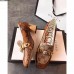 Gucci Python Leather And GG Supreme Mid-heel Pump 498882 Brown 2018