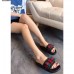 Gucci Satin Slide With Sylvie Bow Women's Slides&amp;Thongs‎ 498316 Black Satin 2018