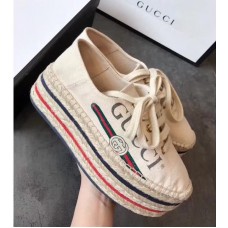 Gucci Logo Platform Espadrille 525711 White 2018