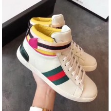 Gucci High-top Sneaker with Sylvie Web White/Yellow 2018