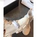 Gucci Flat Lace-Up Canvas Short Boots White 2018