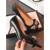 Gucci Leather Heel 7cm Mid-Heel Pumps With Bow 496641 Black 2018