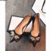 Gucci Leather Heel 7cm Mid-Heel Pumps With Bow 496641 Black 2018