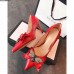 Gucci Leather Heel 7cm Mid-Heel Pumps With Bow 496641 Red 2018