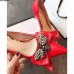 Gucci Leather Heel 7cm Mid-Heel Pumps With Bow 496641 Red 2018