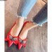 Gucci Leather Heel 7cm Mid-Heel Pumps With Bow 496641 Red 2018