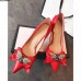 Gucci Leather Heel 7cm Mid-Heel Pumps With Bow 496641 Red 2018