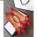 Gucci Leather Heel 7cm Mid-Heel Pumps With Bow 496641 Red 2018