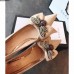 Gucci Leather Heel 7cm Mid-Heel Pumps With Bow 496641 Apricot 2018