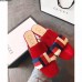 Gucci Velvet Slipper With Sylvie Bow 496561 Hibiscus Red 2018