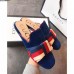 Gucci Velvet Slipper With Sylvie Bow 496561 Blue 2018