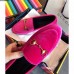 Gucci Jordaan Velvet Horsebit Detail Loafer 431467 Hot Pink 2017