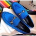 Gucci Jordaan Velvet Horsebit Detail Loafer 431467 Blue 2017