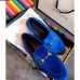 Gucci Jordaan Velvet Horsebit Detail Loafer 431467 Blue 2017