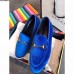 Gucci Jordaan Velvet Horsebit Detail Loafer 431467 Blue 2017