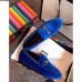 Gucci Jordaan Velvet Horsebit Detail Loafer 431467 Blue 2017