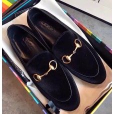 Gucci Jordaan Velvet Horsebit Detail Loafer 431467 Black 2017