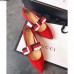 Gucci Velvet Ballet Flat With Sylvie Bow 474469 Red 2017