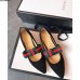 Gucci Velvet Ballet Flat With Sylvie Bow 474469 Black 2017