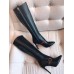 Gucci Heel 10cm Sylvie Leather Web Stripe With Buckled Belt Kee Boot 475650 Black 2017