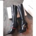 Gucci Heel 10cm Sylvie Leather Web Stripe With Buckled Belt Kee Boot 475650 Black 2017