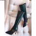 Gucci Heel 10cm Sylvie Leather Web Stripe With Buckled Belt Kee Boot 475650 Black 2017