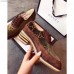 Gucci Suede and GG Velvet Mid-heel Shoe 498106 Brown 2018