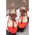 Gucci Crystal GG Glass Pearl On Heel Thong Sandals Red 2017