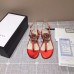 Gucci Crystal GG Glass Pearl On Heel Thong Sandals Red 2017