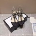 Gucci Crystal GG Glass Pearl On Heel Thong Sandals Black 2017