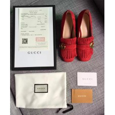 Gucci double G Suede mid-heel pump 2016 fall/winter Red(GD4012-721303)