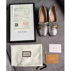 Gucci double G Metallic mid-heel pump 2016 fall/winter silver(GD4012-721307)