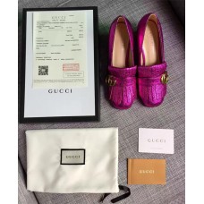 Gucci double G Metallic mid-heel pump 2016 fall/winter Rosy(GD4012-721311)