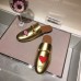 Princetown embroidered metallic  dold leather slipper