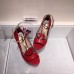 Gucci Red mouth embroidered leather pump 431027