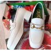 Gucci Heel 4.5cm Leather Platform Loafers with Horsebit White 2019