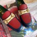 Gucci Heel 4.5cm Leather Platform Loafers with Horsebit 565365 Red/Blue/Beige 2019