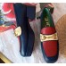 Gucci Heel 4.5cm Leather Platform Loafers with Horsebit 565365 Red/Blue/Beige 2019