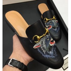 Gucci Princetown Men's Slipper With Wolf Black 2018