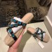 Gucci Grosgrain Espadrilles Slide Sandals with Crystals Blue 2019