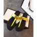 Gucci Leather Thong Sandals with Double G 497444 Yellow