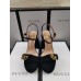 Gucci Heel 11cm Platform 2.5cm Sandals with Double G 573021 Suede Black 2019