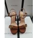 Gucci Heel 11cm Platform 2.5cm Sandals with Double G 573021 Brown 2019