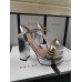 Gucci Heel 11cm Platform 2.5cm Sandals with Double G 573021 Silver 2019