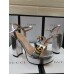 Gucci Heel 11cm Platform 2.5cm Sandals with Double G 573021 Silver 2019