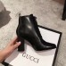 Gucci Leather Heel Ankle Lace-up Boots Black 2018