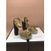 Gucci Glittered Bee Trim Heel Sandals 475915 Gold 2018