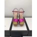 Gucci Rainbow Heel Sandals Hot Pink 2018