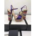 Gucci Rainbow Heel Sandals Blue 2018