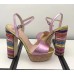 Gucci Rainbow Heel Sandals Pink 2018